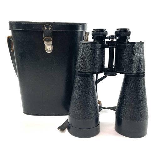 233 - A pair of Hertel & Reuss optik Tordalk 11 x 80 binoculars. With a fitted leather case.