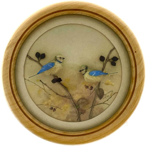 263 - H E Hervey RMS, seven miniature diorama 'Nature Studies' in convex glass frames. All bar one titled ... 