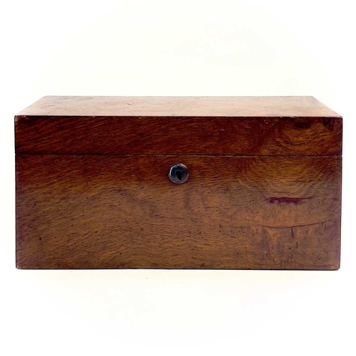 27 - A 19th century pollard oak box. Height 15cm, width 31cm, depth 15.5cm. Together with contents of cur... 