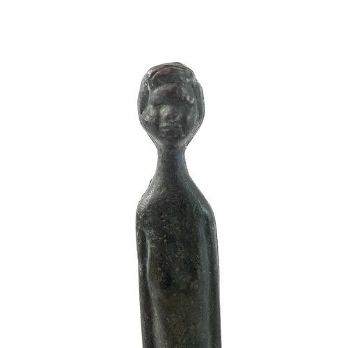 277 - A bronze nude figure of elongated form, after the Etruscan sculpture 'Ombra Della Sera'. ('Shadow of... 