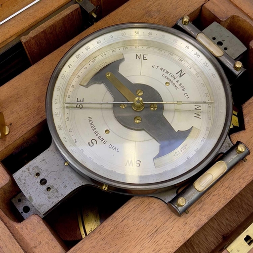 280 - A late 19th century Henderson's miners dial made by E.T Newton & Son Ltd Camborne. With fitted box a... 