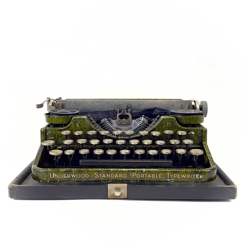 290 - An Underwood Standard Portable Typewriter with green marble decoration circa 1920s. In original case... 