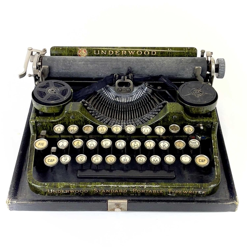 290 - An Underwood Standard Portable Typewriter with green marble decoration circa 1920s. In original case... 