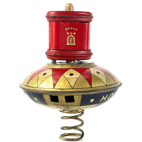 3 - A Lehmann tinplate Hop Hop spinning toy. Complete with winder and original box, circa 1915, height 1... 