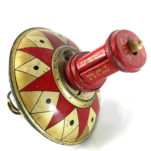 3 - A Lehmann tinplate Hop Hop spinning toy. Complete with winder and original box, circa 1915, height 1... 