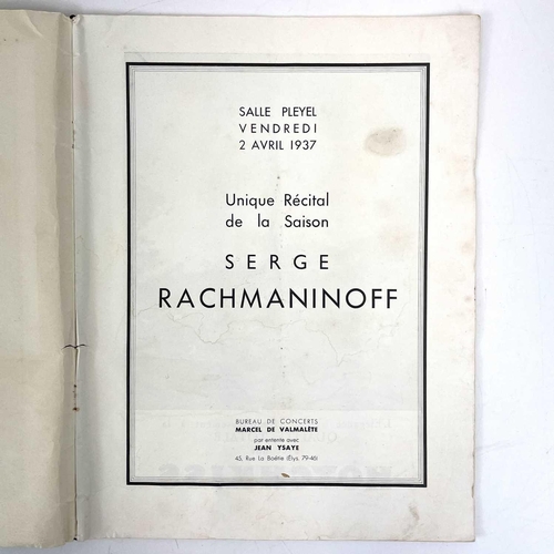 320 - Rachmaninoff, a 1937 recital programme, and a card signed and dated 1941. (2).