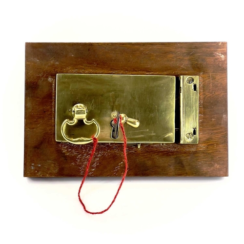 33 - A Georgian brass door lock. With original handles and key, width of lock 17.5cm.