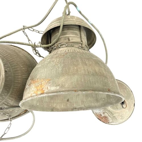 330 - A pair of industrial ceiling pendant lights by HK Living. Diameter 28cm.