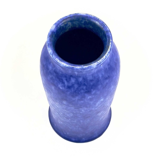 456 - A Ruskin mottled blue glazed vase. Impressed mark, height 22.5cm.