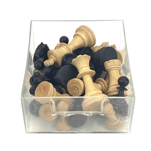 49 - A Staunton type boxwood and ebony weighted chess set. Circa 1900, the king height 8.5cm, together wi... 