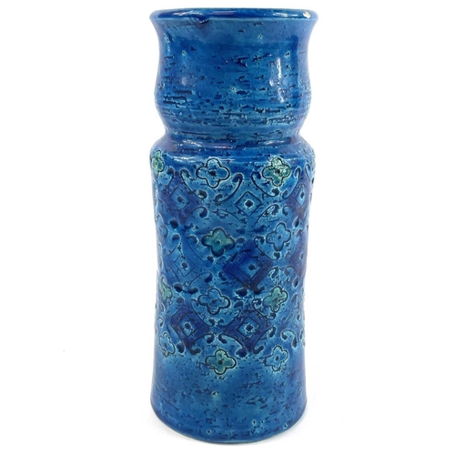 505 - An Italian Bitossi blue vase. Designed by Aldo Londi, height 22cm.