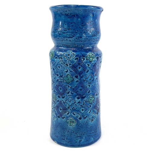 505 - An Italian Bitossi blue vase. Designed by Aldo Londi, height 22cm.