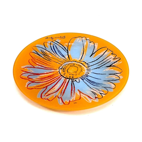 512 - An Andy Warhol for Rosenthal Studio Line 'Daisy' design glass charger. Diameter: 33cm