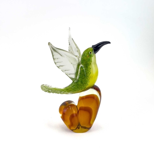 529 - A Murano glass sculpture of a hummingbird Height 27cm.