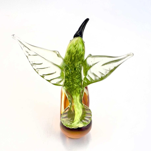 529 - A Murano glass sculpture of a hummingbird Height 27cm.