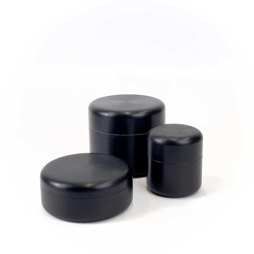 538 - A set of three Georg Jensen Design black storage boxes designed by Jorgen Moller. Various sizes larg... 