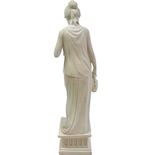 601 - A large white resin figure of Hebe. Height 161cm.