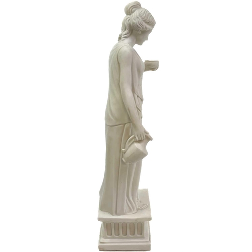 601 - A large white resin figure of Hebe. Height 161cm.