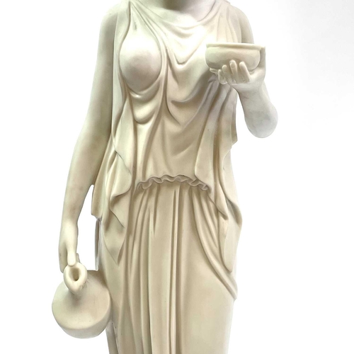 601 - A large white resin figure of Hebe. Height 161cm.