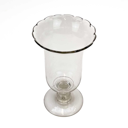 823 - A George III small cylindrical glass bowl of faceted form. Height 8.5cm. Together with a Georgian tr... 