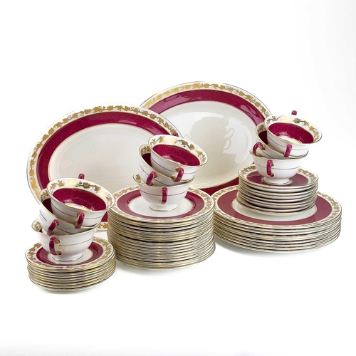 829 - A Wedgwood porcelain Whitehall part service. Comprising: two meat platters in sizes, nine coupes, ni... 