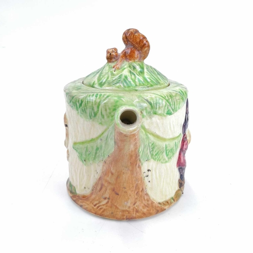 830 - A 1930s Wadeheath teapot. Decorated in relief with the figure of 'Grumpy' from the Disney film 'Snow... 