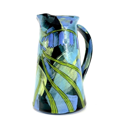 840 - A Mary GOLDBERG studio pottery jug, 'Cotehele Bluebells'. Signed, inscribed and numbered 20/20 to ba... 