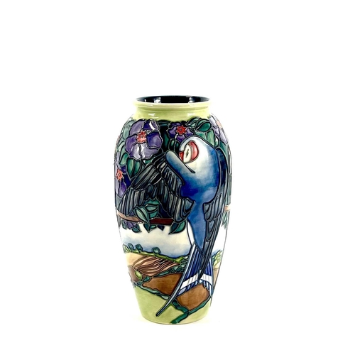 841 - A limited edition Moorcroft 'Swallow' pattern vase. Of ovoid form, designed by Rachel Bishop, no. 30... 