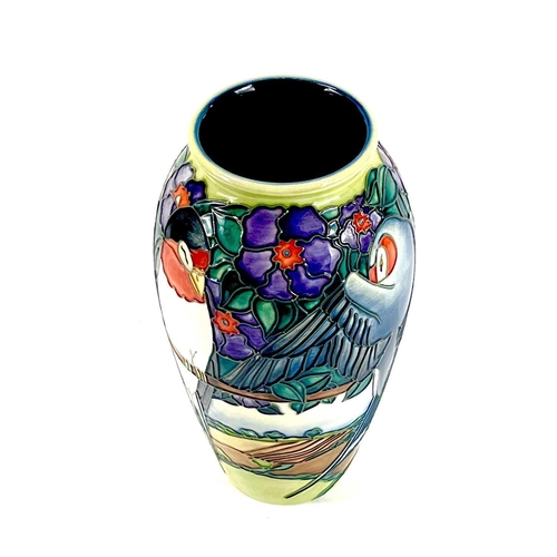 841 - A limited edition Moorcroft 'Swallow' pattern vase. Of ovoid form, designed by Rachel Bishop, no. 30... 