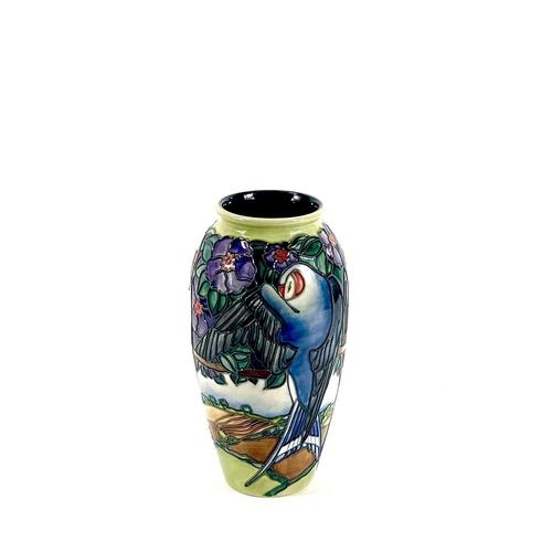 841 - A limited edition Moorcroft 'Swallow' pattern vase. Of ovoid form, designed by Rachel Bishop, no. 30... 