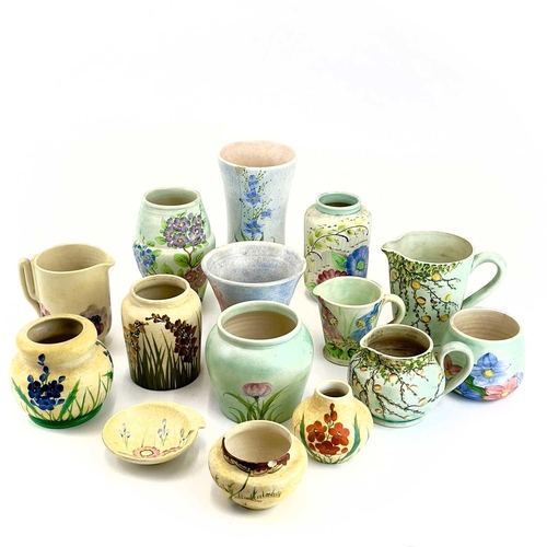 860 - A collection of Burslem E Radford pottery. Including vases, jugs and small pots, the largest 17.5cm.... 