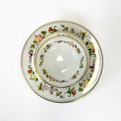 868 - Wedgwood 'Mirabelle' dinner, tea and coffee ware. Six place settings, comprising six dinner plates, ... 