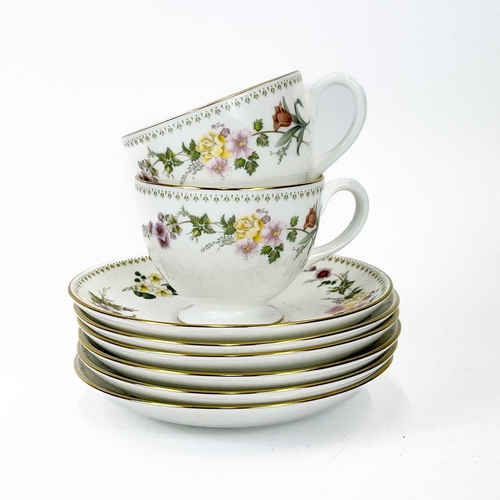 868 - Wedgwood 'Mirabelle' dinner, tea and coffee ware. Six place settings, comprising six dinner plates, ... 