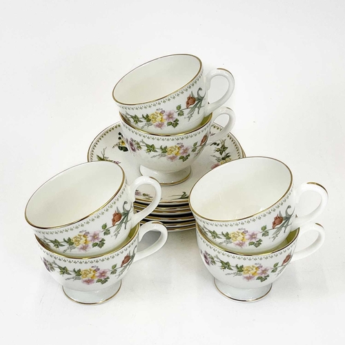 868 - Wedgwood 'Mirabelle' dinner, tea and coffee ware. Six place settings, comprising six dinner plates, ... 