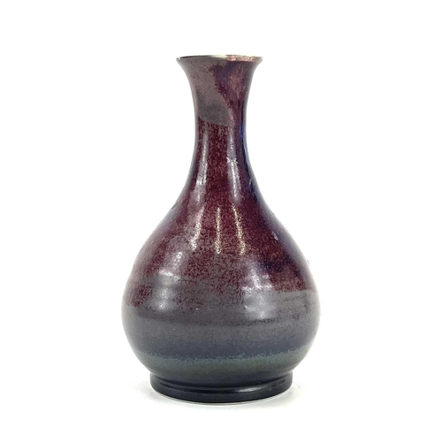 875 - Chris PRINDL A studio pottery bottle vase in a flambe glaze, height 19cm, together with a smaller sq... 