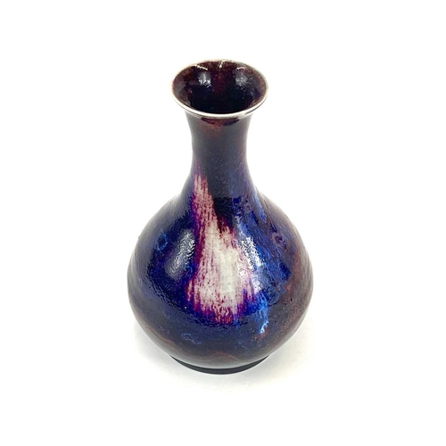 875 - Chris PRINDL A studio pottery bottle vase in a flambe glaze, height 19cm, together with a smaller sq... 