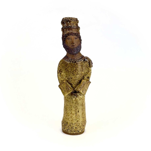 876 - A studio pottery figure of a King. Indistinctly inscribed Cornish? height 33cm.