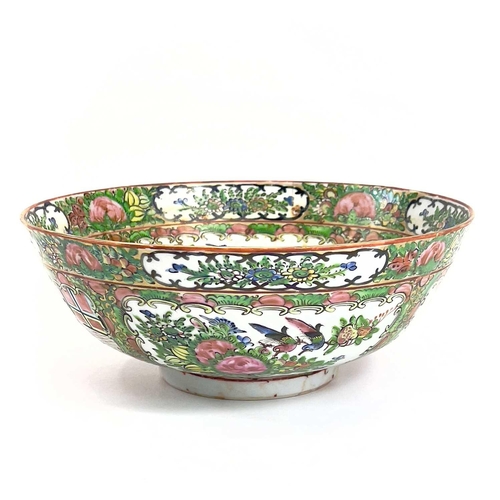 877 - A 20th century Chinese porcelain Cantonese bowl. Height 9.5cm diameter 23.5cm.