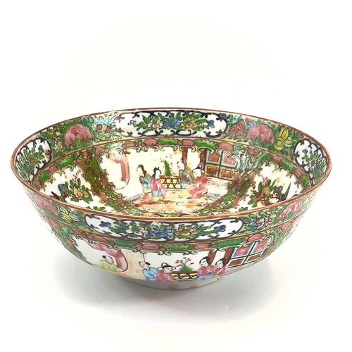 877 - A 20th century Chinese porcelain Cantonese bowl. Height 9.5cm diameter 23.5cm.