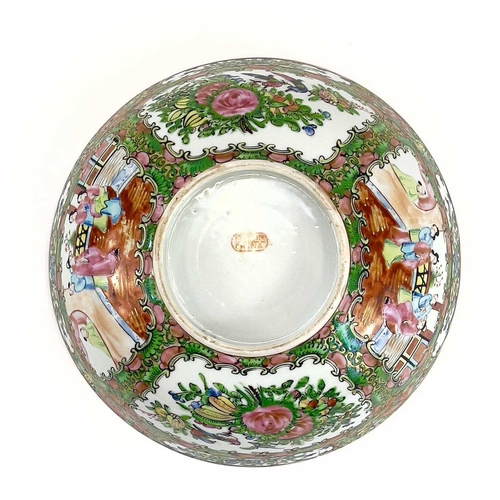 877 - A 20th century Chinese porcelain Cantonese bowl. Height 9.5cm diameter 23.5cm.