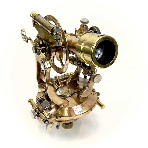 89 - A Cooke, Troughton & Simms bronze and brass transit theodolite. Mid 20th century, numbered VO13200, ... 