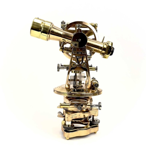 89 - A Cooke, Troughton & Simms bronze and brass transit theodolite. Mid 20th century, numbered VO13200, ... 