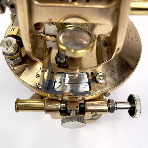 89 - A Cooke, Troughton & Simms bronze and brass transit theodolite. Mid 20th century, numbered VO13200, ... 