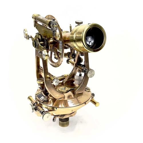 89 - A Cooke, Troughton & Simms bronze and brass transit theodolite. Mid 20th century, numbered VO13200, ... 