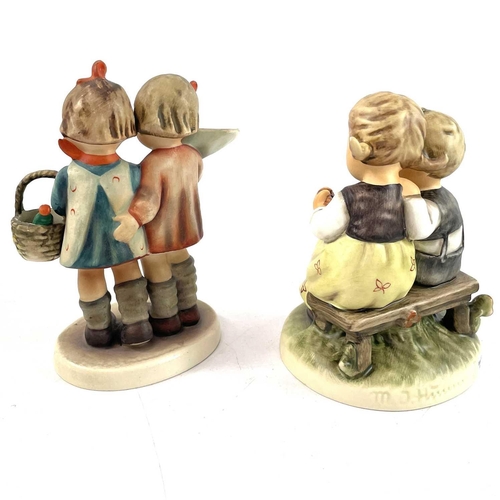 897 - A collection of fifteen Hummel porcelain figures. Including Goose Girl, The Smart Little Sister, Cud... 