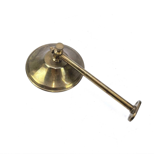 90 - A 20th century ships brass wall oil lamp with gimbal mount. Height 14cm, together with a brass Tille... 