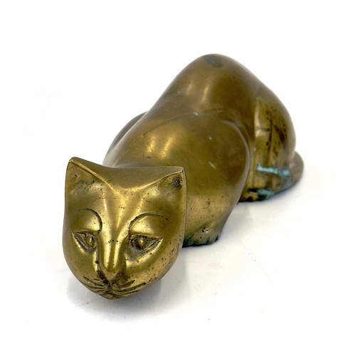 903 - Beswick pottery Siamese cats. A clowder of Beswick pottery cats, together with a brass model of a ca... 