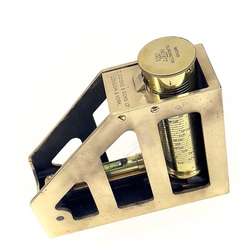 91 - A Watkin clinometer by T. Cooke & Sons Ltd London & York. Dated 1903, numbered 1877, and with broad ... 