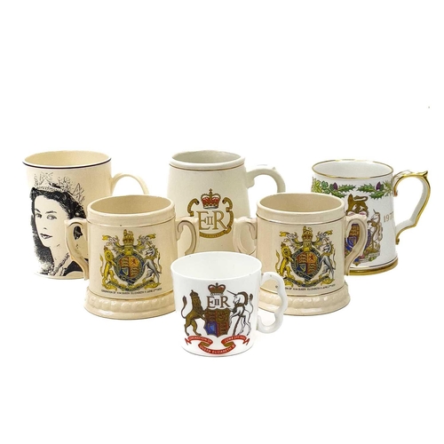 914 - A Queen Elizabeth II coronation loving cup by Brentleigh ware. Height 9.5cm, together with another s... 