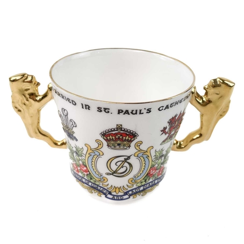 915 - A Paragon loving cup commemorating the marriage of the Prince of Wales and Lady Diana Spencer Height... 